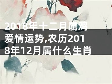 2018年十二月属鸡爱情运势,农历2018年12月属什么生肖