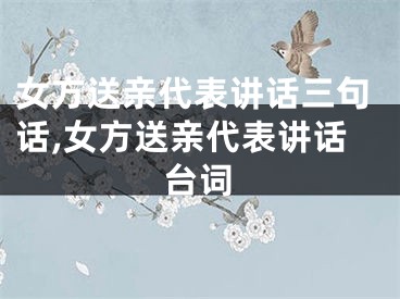 女方送亲代表讲话三句话,女方送亲代表讲话台词