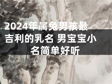 2024年属兔男孩最吉利的乳名 男宝宝小名简单好听