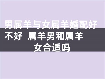 男属羊与女属羊婚配好不好  属羊男和属羊女合适吗