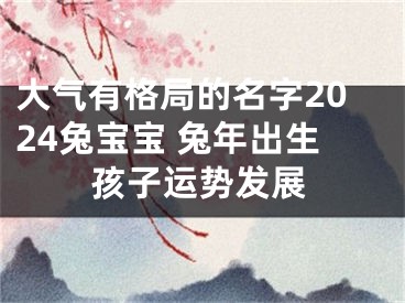 大气有格局的名字2024兔宝宝 兔年出生孩子运势发展