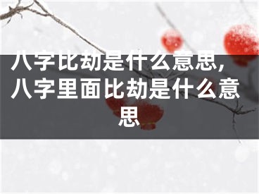 八字比劫是什么意思,八字里面比劫是什么意思