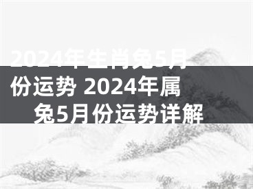 2024年生肖兔5月份运势 2024年属兔5月份运势详解