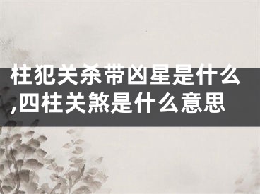 柱犯关杀带凶星是什么,四柱关煞是什么意思