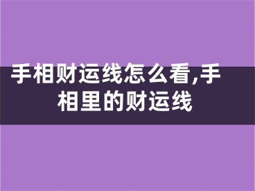 手相财运线怎么看,手相里的财运线