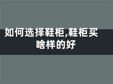 如何选择鞋柜,鞋柜买啥样的好