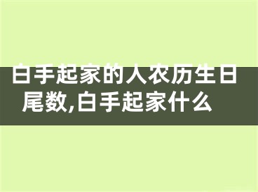 白手起家的人农历生日尾数,白手起家什么