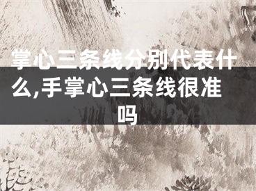 掌心三条线分别代表什么,手掌心三条线很准吗