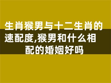 生肖猴男与十二生肖的速配度,猴男和什么相配的婚姻好吗