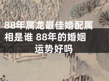 88年属龙最佳婚配属相是谁 88年的婚姻运势好吗