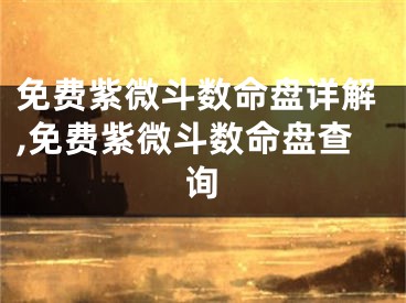 免费紫微斗数命盘详解,免费紫微斗数命盘查询