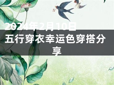 2024年2月10日五行穿衣幸运色穿搭分享