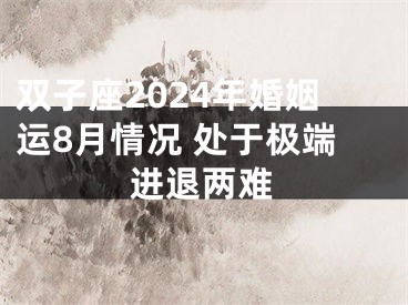 双子座2024年婚姻运8月情况 处于极端进退两难