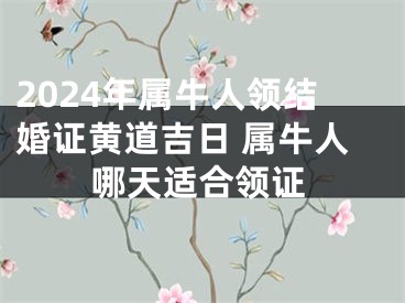 2024年属牛人领结婚证黄道吉日 属牛人哪天适合领证