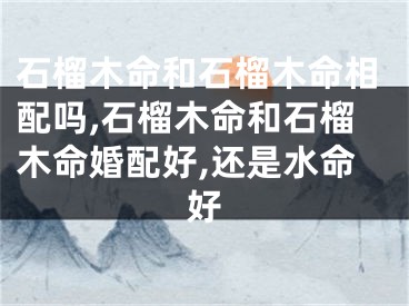 石榴木命和石榴木命相配吗,石榴木命和石榴木命婚配好,还是水命好