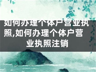 如何办理个体户营业执照,如何办理个体户营业执照注销
