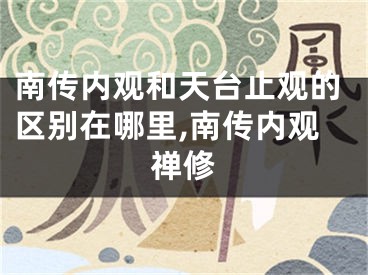 南传内观和天台止观的区别在哪里,南传内观禅修