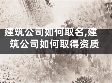 建筑公司如何取名,建筑公司如何取得资质