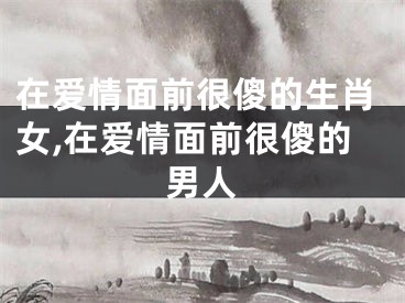 在爱情面前很傻的生肖女,在爱情面前很傻的男人