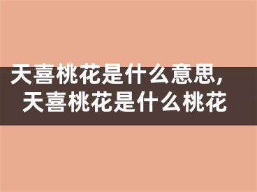 天喜桃花是什么意思,天喜桃花是什么桃花