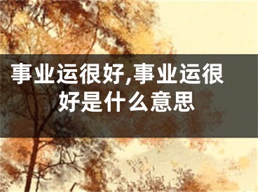 事业运很好,事业运很好是什么意思