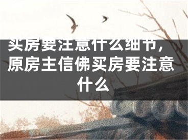 买房要注意什么细节,原房主信佛买房要注意什么