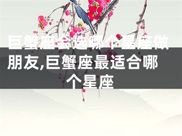 巨蟹座会选哪个星座做朋友,巨蟹座最适合哪个星座