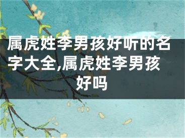 属虎姓李男孩好听的名字大全,属虎姓李男孩好吗