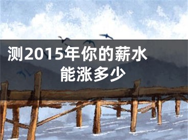 测2015年你的薪水能涨多少