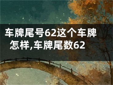 车牌尾号62这个车牌怎样,车牌尾数62
