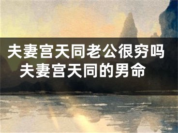 夫妻宫天同老公很穷吗 夫妻宫天同的男命