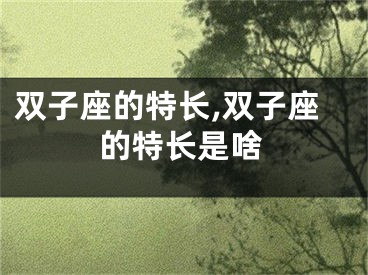 双子座的特长,双子座的特长是啥