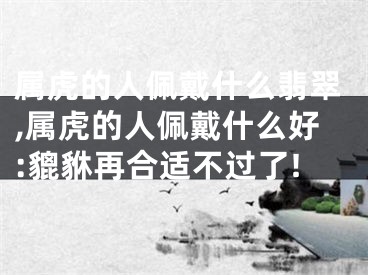 属虎的人佩戴什么翡翠,属虎的人佩戴什么好:貔貅再合适不过了!