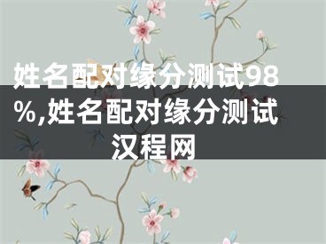姓名配对缘分测试98%,姓名配对缘分测试 汉程网