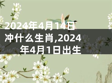2024年4月14日冲什么生肖,2024年4月1日出生