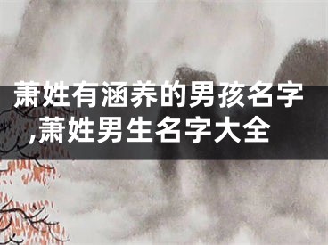 萧姓有涵养的男孩名字,萧姓男生名字大全