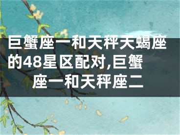 巨蟹座一和天秤天蝎座的48星区配对,巨蟹座一和天秤座二