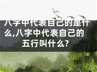八字中代表自己的是什么,八字中代表自己的五行叫什么?