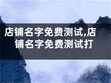 店铺名字免费测试,店铺名字免费测试打
