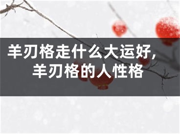 羊刃格走什么大运好,羊刃格的人性格