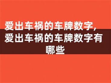 爱出车祸的车牌数字,爱出车祸的车牌数字有哪些
