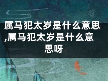 属马犯太岁是什么意思,属马犯太岁是什么意思呀