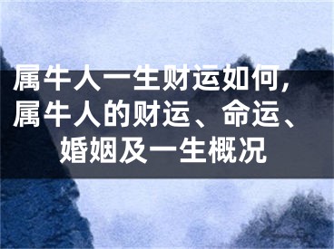 属牛人一生财运如何,属牛人的财运、命运、婚姻及一生概况