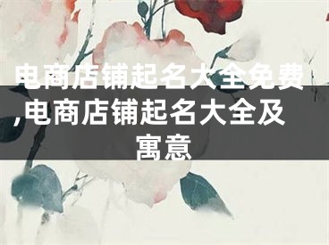 电商店铺起名大全免费,电商店铺起名大全及寓意