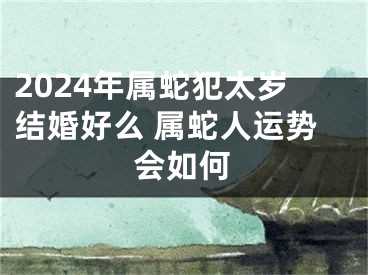2024年属蛇犯太岁结婚好么 属蛇人运势会如何