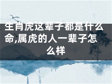 生肖虎这辈子都是什么命,属虎的人一辈子怎么样