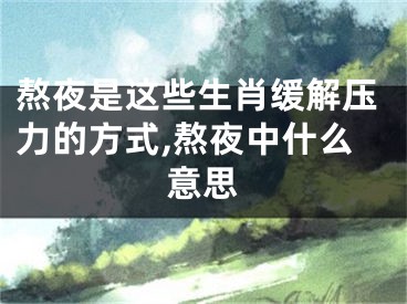 熬夜是这些生肖缓解压力的方式,熬夜中什么意思
