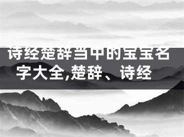 诗经楚辞当中的宝宝名字大全,楚辞、诗经