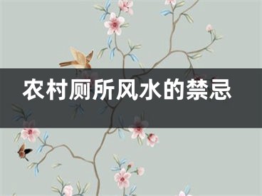 农村厕所风水的禁忌