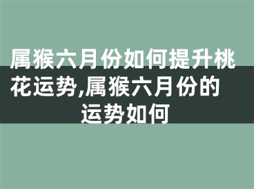 属猴六月份如何提升桃花运势,属猴六月份的运势如何